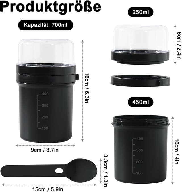 Detalle de Swkien Müslibecher to Go 700 ml Lunchpot