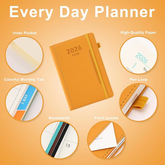 Detalle de Goldaypln Agenda académica 2026 A5 1 día