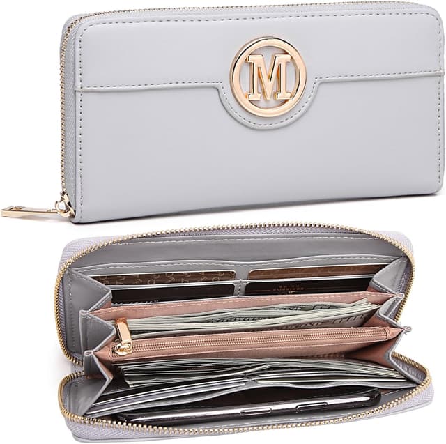 Thumbnail 6 de Miss Lulu Damen-Langbörse mit Reißverschluss, Kartenfächer & Metallschnalle (19,5 x 10 x 3 cm)