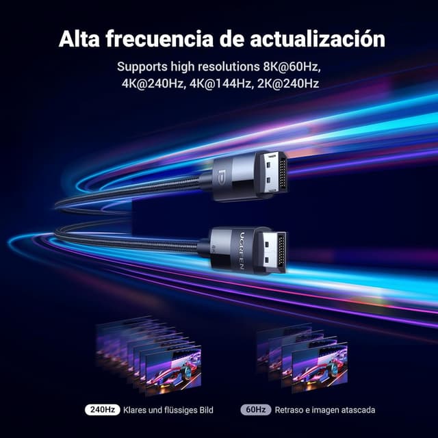 Detalle 2 de UGREEN Cable DisplayPort 1.4 - 8K UHD y Alta Velocidad