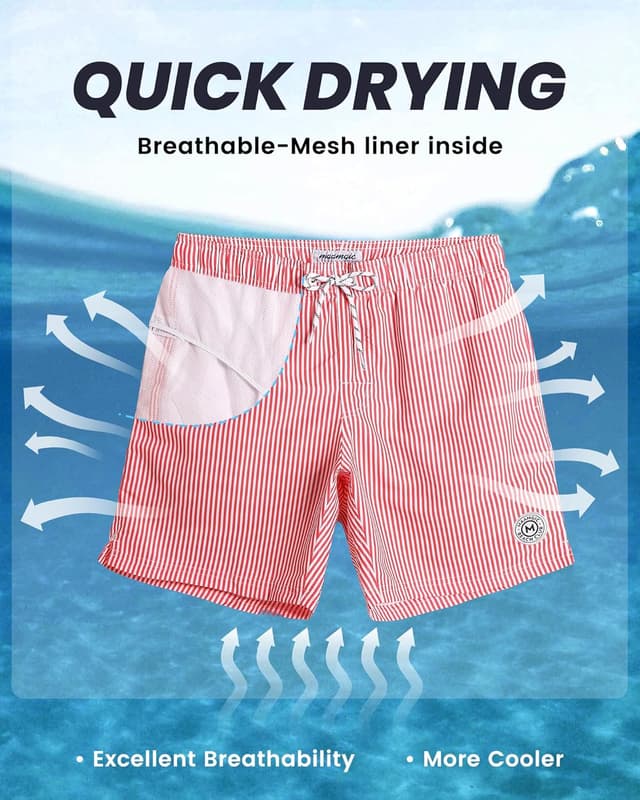 Detalle 2 de Quick-dry swimming trunks with mesh lining