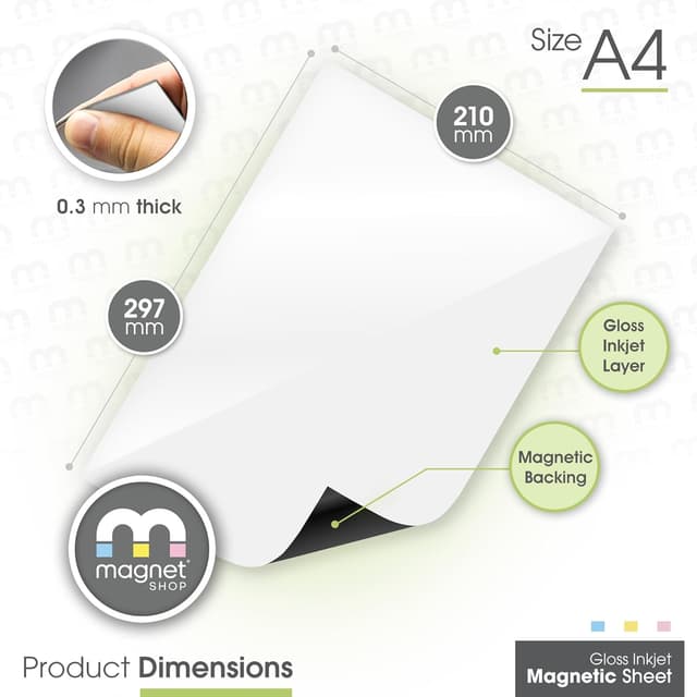 Detalle 2 de TMS Magnetic Photo Paper (A4) with Glossy Finish | 10-pack for Inkjet Printers