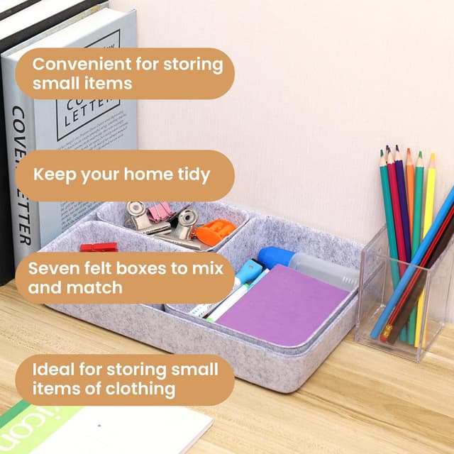 Detalle 1 de Hejo 7er Set Schubladen Organizer Filz