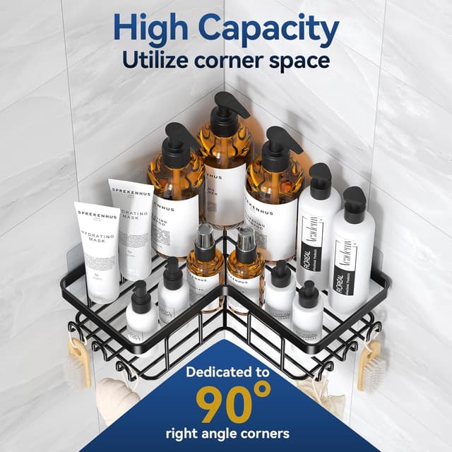 Detalle de YASONIC Shower Caddy with 12 Hooks ⚙