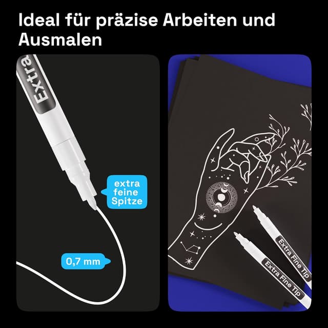 Detalle de Artistro Acrylstifte weiß 5er-Set 0,7 mm