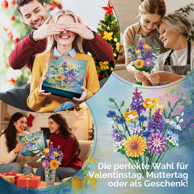 Detalle 2 de Klemmbausteine Blumen 1183 Stück Wildblumen Set