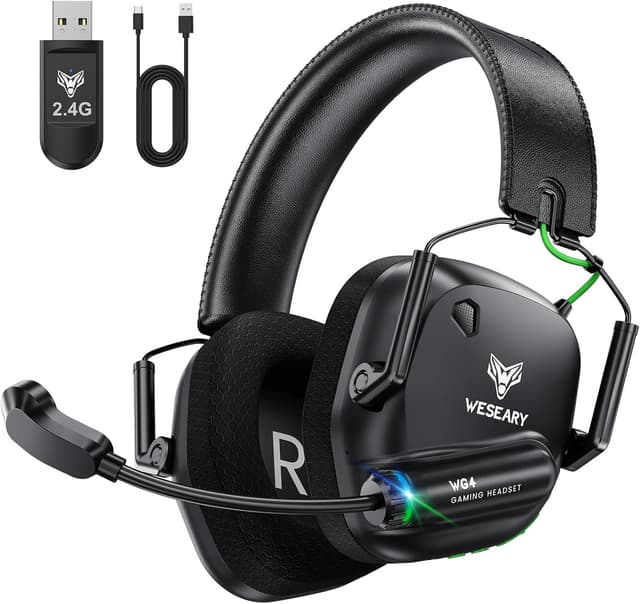 Detalle de WESEARY Wireless Gaming Headset Bluetooth 5.4