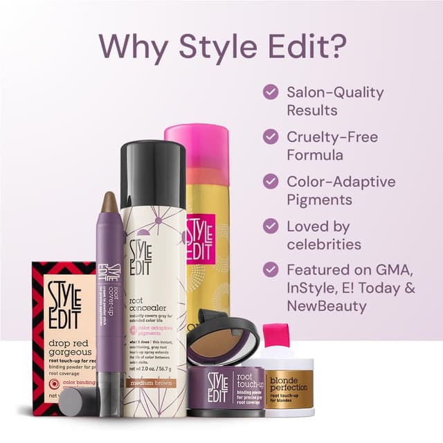 Detalle 1 de Style Edit Root Touch Up Powder (Dark Brown) | Temporary hair color powder for gray roots & thinning coverage