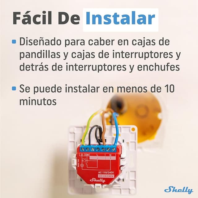 Thumbnail 1 de Shelly Plus 1PM Módulo interruptor Wi‑Fi con medidor 16A 🔌