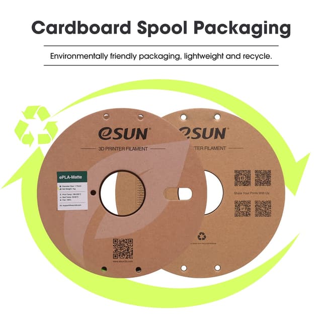 Thumbnail 5 de eSUN PLA Mate 3D Filamento 1.75mm, 2x1kg, Negro y Rojo 🎨