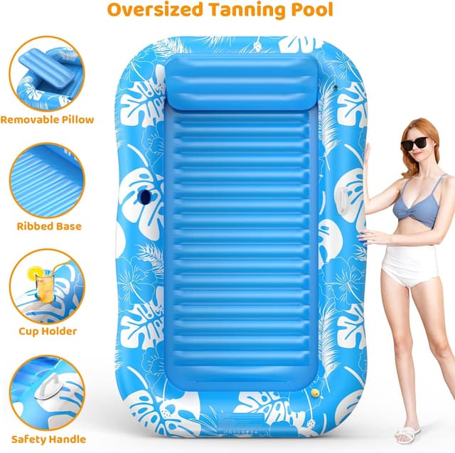 Detalle de Inflatable tanning pool lounger 77 x 48