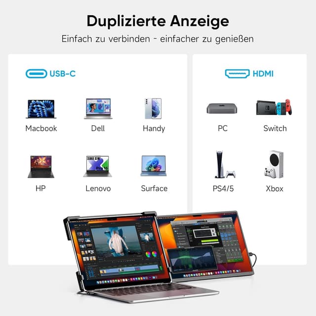 Detalle de Dopesplay Laptop Monitor Erweiterung 14 Zoll