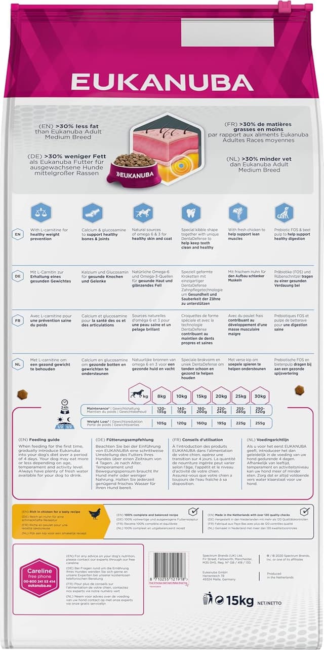 Detalle de Eukanuba Daily Care 15 kg crocchette per controllo peso