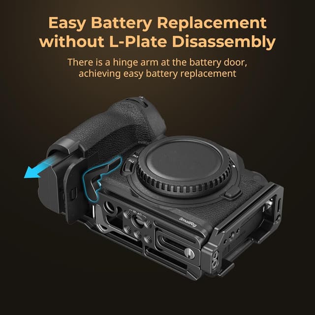 Detalle de SMALLRIG Plaque en L 4523 pour Nikon Z6III : support Arca, griffe froide et QD