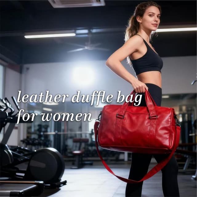 Thumbnail 1 de Leather Travel Duffel 29x47x26cm Carry On Bag