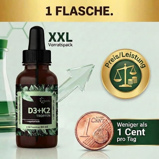Detalle de Vihado Vitamin D3 K2 Tropfen 1000 IE