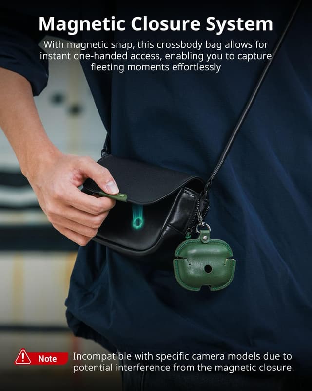 Detalle de SmallRig 5673 Borsa per fotocamera compatta con chiusura magnetica e supporto a tracolla per Ricoh GR Series (nero)