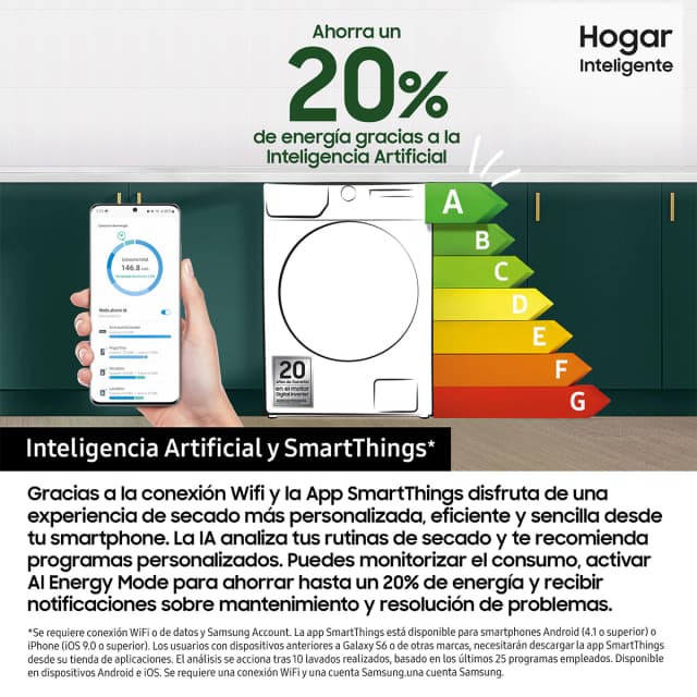 Detalle 2 de Samsung DV90DG6845LBU3 secadora 9 kg