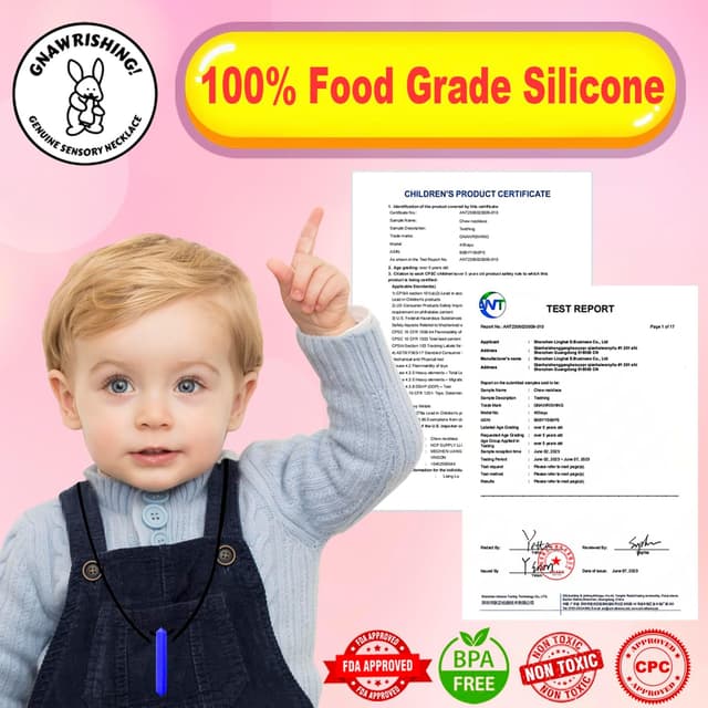 Thumbnail 1 de GNAWRISHING Chew Necklace pack 8 — sensory chewable toys