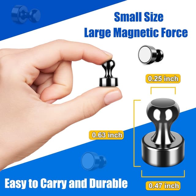 Detalle de FINDMAG Black Fridge Magnets 24 Pack