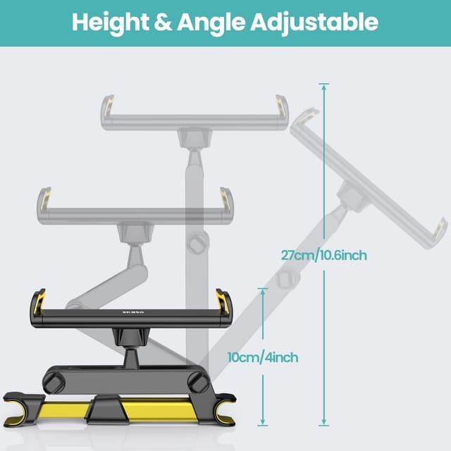 Detalle 2 de SKBSD Tablet-Halterung Auto mit ausziehbarem Kopfstützenarm und 360°-Drehung für 4,7–13 Zoll Geräte