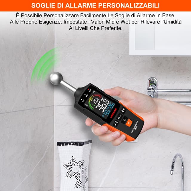 Detalle de LASELION MS04 misuratore di umidità non distruttivo con sensore a sfera 5–40 mm