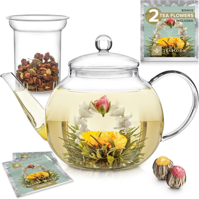 Detalle de Teabloom Glass Teapot with Infuser 34oz