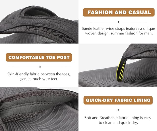 Thumbnail 6 de KuaiLu Men's Flip Flops with Arch Support 6.5-12