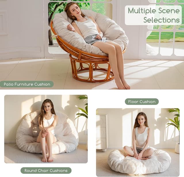 Thumbnail 3 de HIGOGOGO Papasan Cushion 48x48 Corduroy