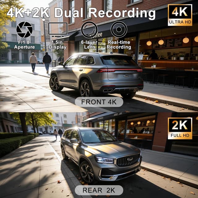 Detalle de Dash Cam Front and Rear 4K+2K 64GB