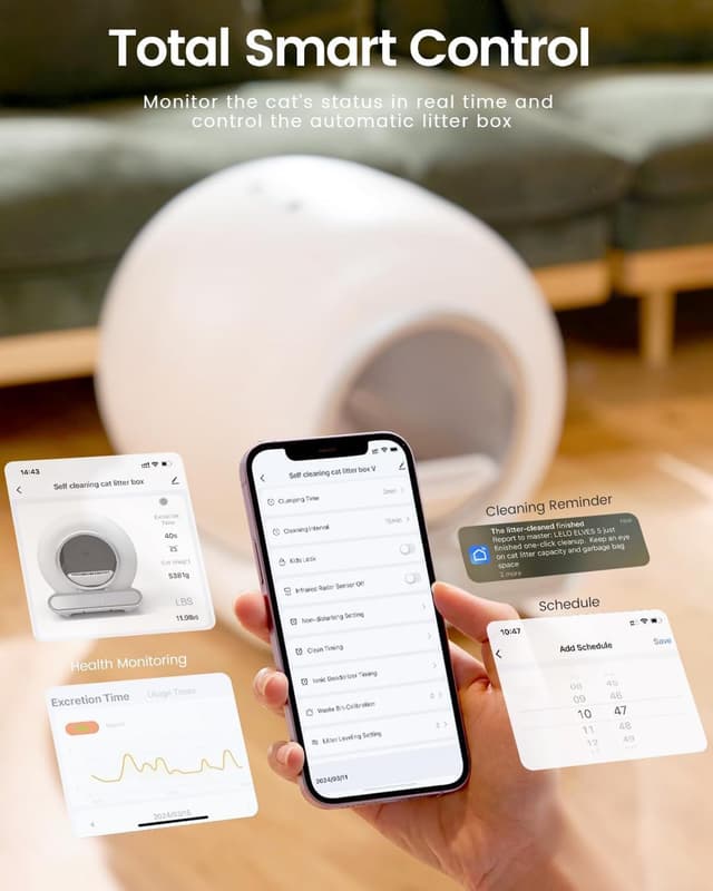 Detalle de Arenero Gatos Autolimpiable 65L