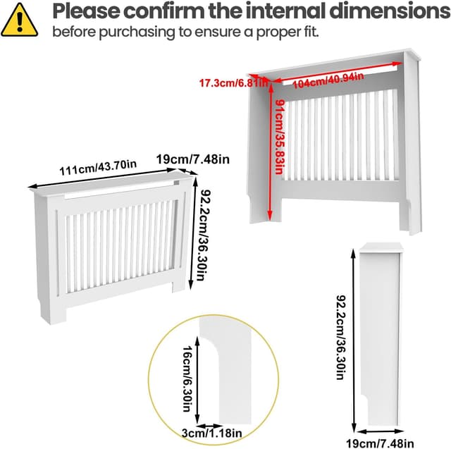 Detalle 2 de FATIVO radiator cover cabinet, 92cm tall