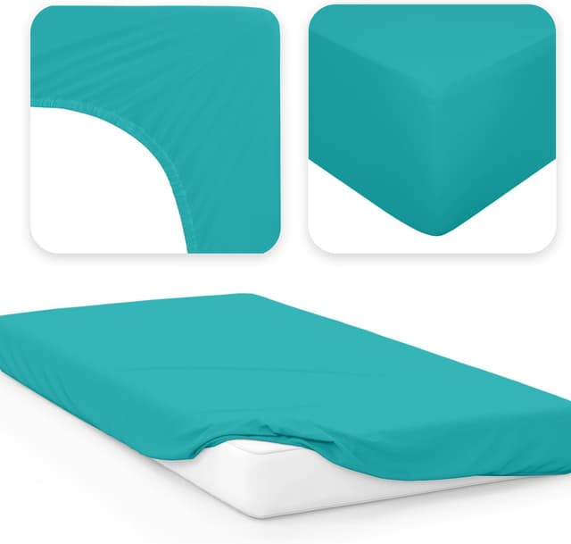 Thumbnail 1 de Jacobson Jersey Spannbettlaken 60x120–70x140 cm Türkis