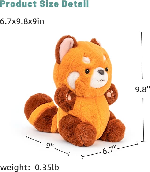 Detalle 2 de Red panda plush 9 inch stuffed toy