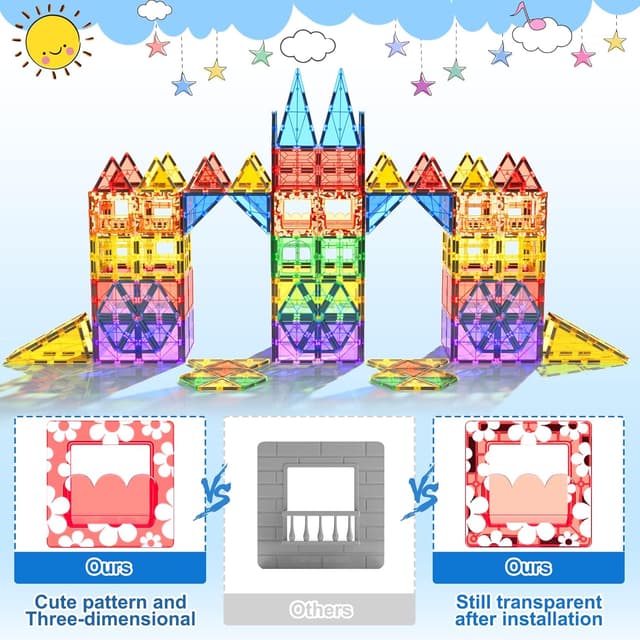 Thumbnail 2 de 100PCS Magnetic Tiles STEM Building Set for Kids 🧩