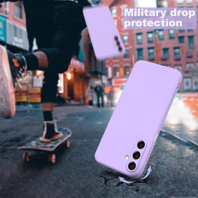 Detalle de THIYUFUNS Hülle für Samsung Galaxy A16 5G/4G (6,7") – TPU Case mit 2 Schutzfolien & Silikon-Handseil, lila