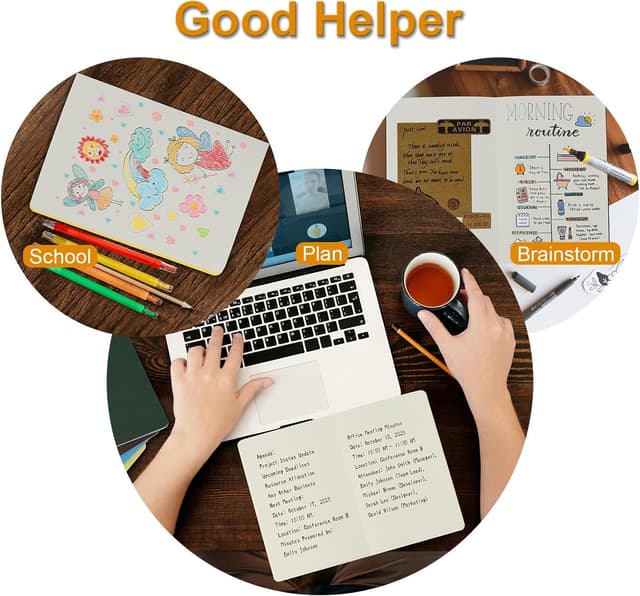 Detalle de ZCZN A5 Blank Notebooks (12-Pack) – 60 Plain Pages Per Notebook in Mixed Colours