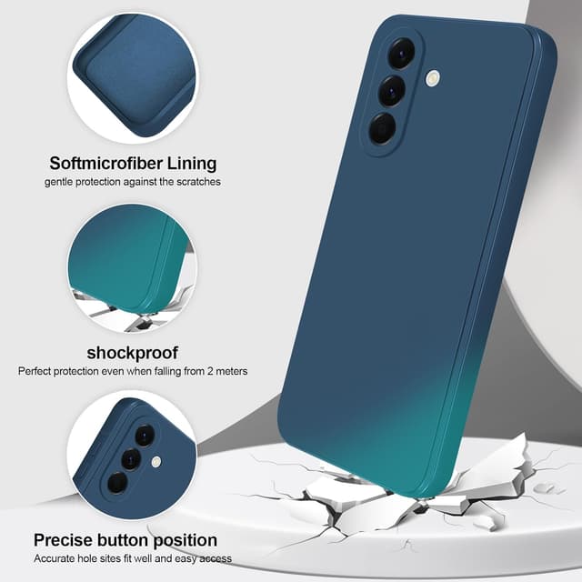 Detalle 2 de GiiYoon Liquid-Silicone Hülle für Samsung Galaxy A56 – Rundumschutz mit weichem Mikrofaserfutter in Blau