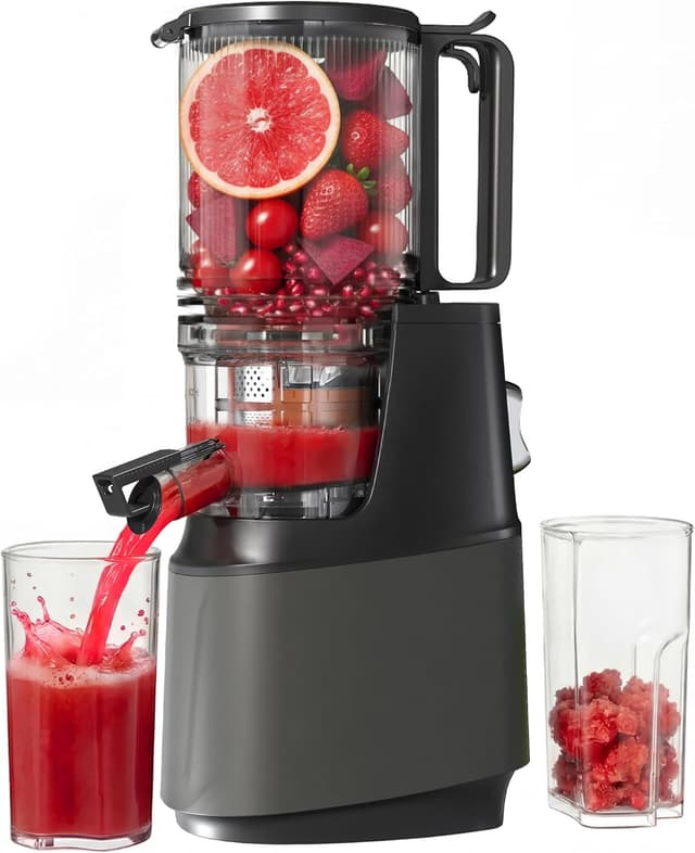 Detalle de Cold Press Juicer with 5.3-Inch Wide Feed Chute (Slow Masticating, Gray)