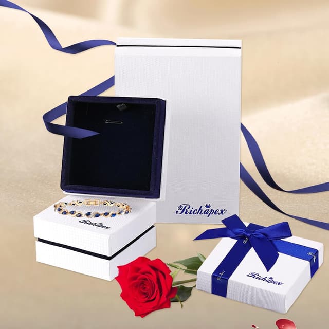 Thumbnail 6 de Richapex Damen-Tennisarmband Infinity mit 18K vergoldetem Finish und Strass & Zirkonia