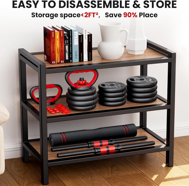 Thumbnail 6 de SAUVOO Adjustable Dumbbell Set (22/33/45/70/90lbs) 5-in-1 Free Weight System