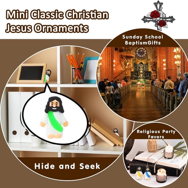 Detalle de URSKYTOUS 25-Pack Mini “Little Jesus” Figurines for Easter Eggs, Sunday School Crafts & Gifts