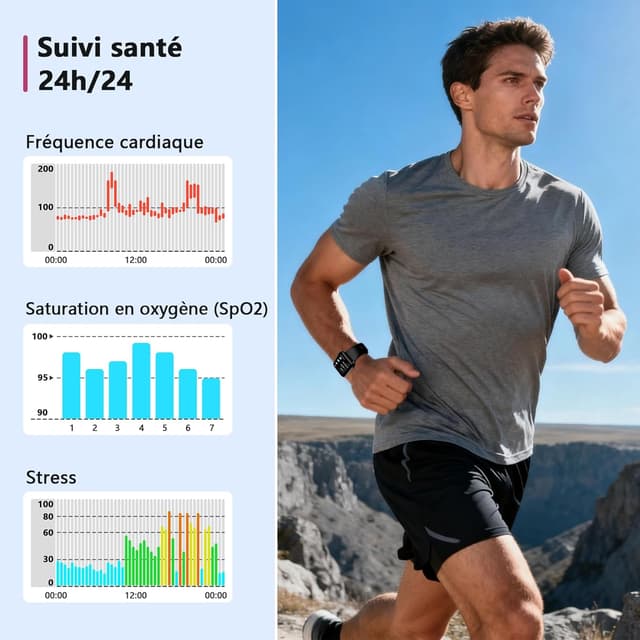 Detalle 2 de Montre connectée 1,91 pouces avec appels Bluetooth