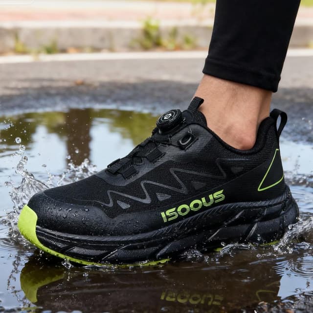 Detalle 2 de Scarpe Antinfortunistiche S3S impermeabili con punta in acciaio, ESD e lacci rapidi per uomo e donna