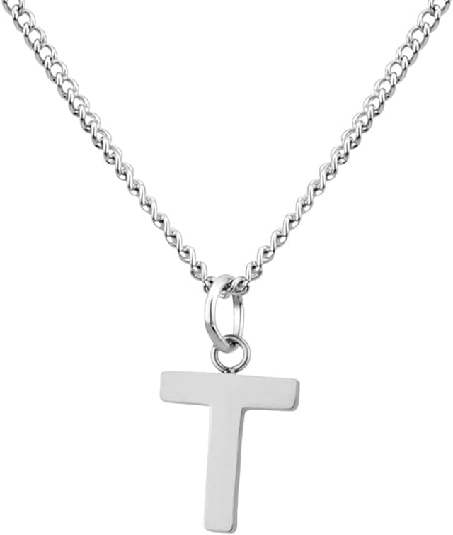 Detalle de GD GOOD.designs EST. 2015 Collier chaîne de lettres argent A-Z (hypoallergénique)
