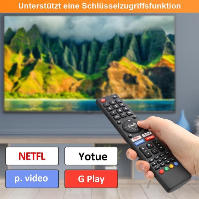 Detalle de Gvirtue Ersatz-Fernbedienung für Changhong UHD TVs (u. a. U43H7A, U43H7S, U55H7S) – ohne Programmierung