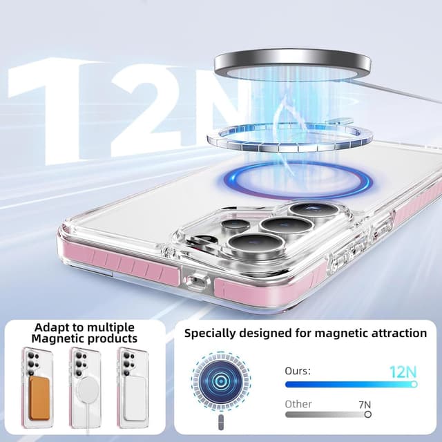 Detalle de DEERLAMN S26 Ultra MagSafe clear case