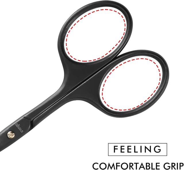 Detalle de LIVINGO 9CM Premium Nose Hair Scissors with Curved Safety Blades and Rounded Tip (Black)