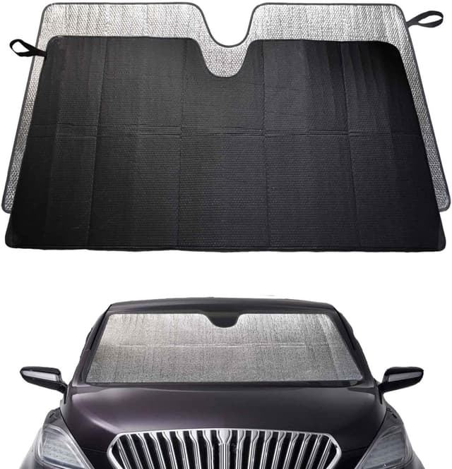 Detalle de AuFiiy Parasole Auto pieghevole 150 x 80 cm per parabrezza interno, riflettente anti-UV