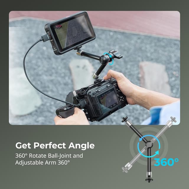 Detalle de SMALLRIG Bras Magique 9,8 pouces (lot de 2) avec filetage 1/4"-20 – support de bras articulé pour moniteur, caméra et LED (5317)